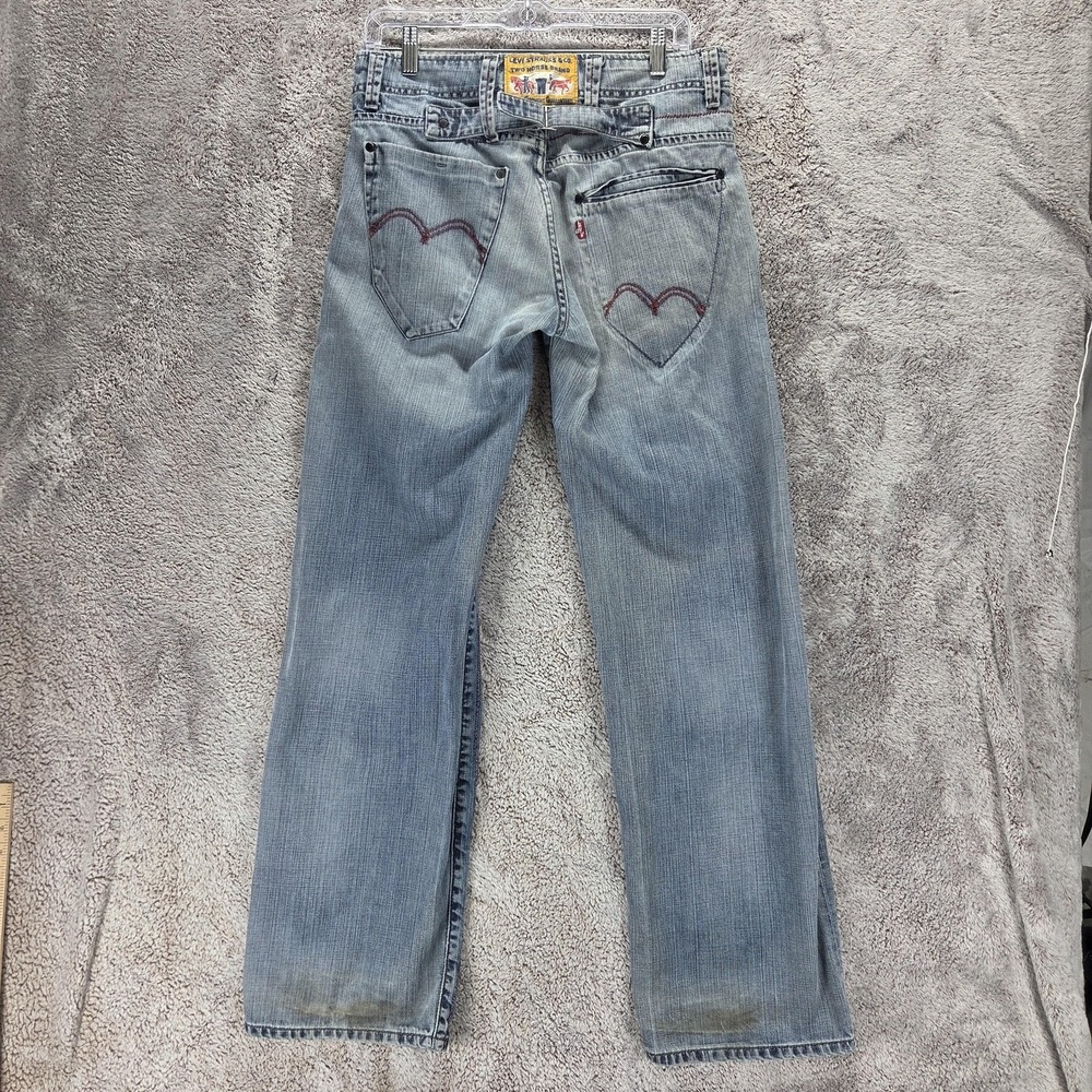 VTG Levis Engineered Jeans Mens Blue Buckle Back Two Horse Zip Fly Fits 30x32